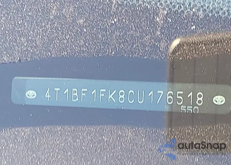 2012 Toyota Camry Se из США, поврежденный, VIN 4T1BF1FK8CU176518